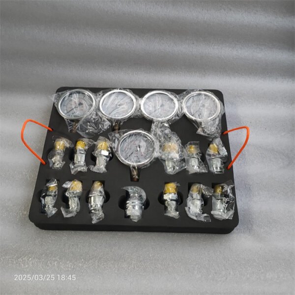 Hydraulic Pressure Test Kit 5 Gauges for CAT/CASE/John Deere Excavator - Image 6
